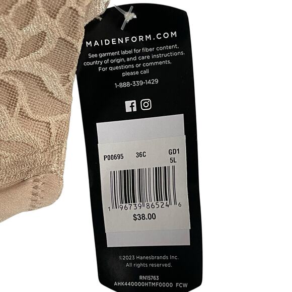 Maidenform Womens Bra Size 36C Push Up Underwire Style P00695 Convertable Strap - Picture 11 of 11